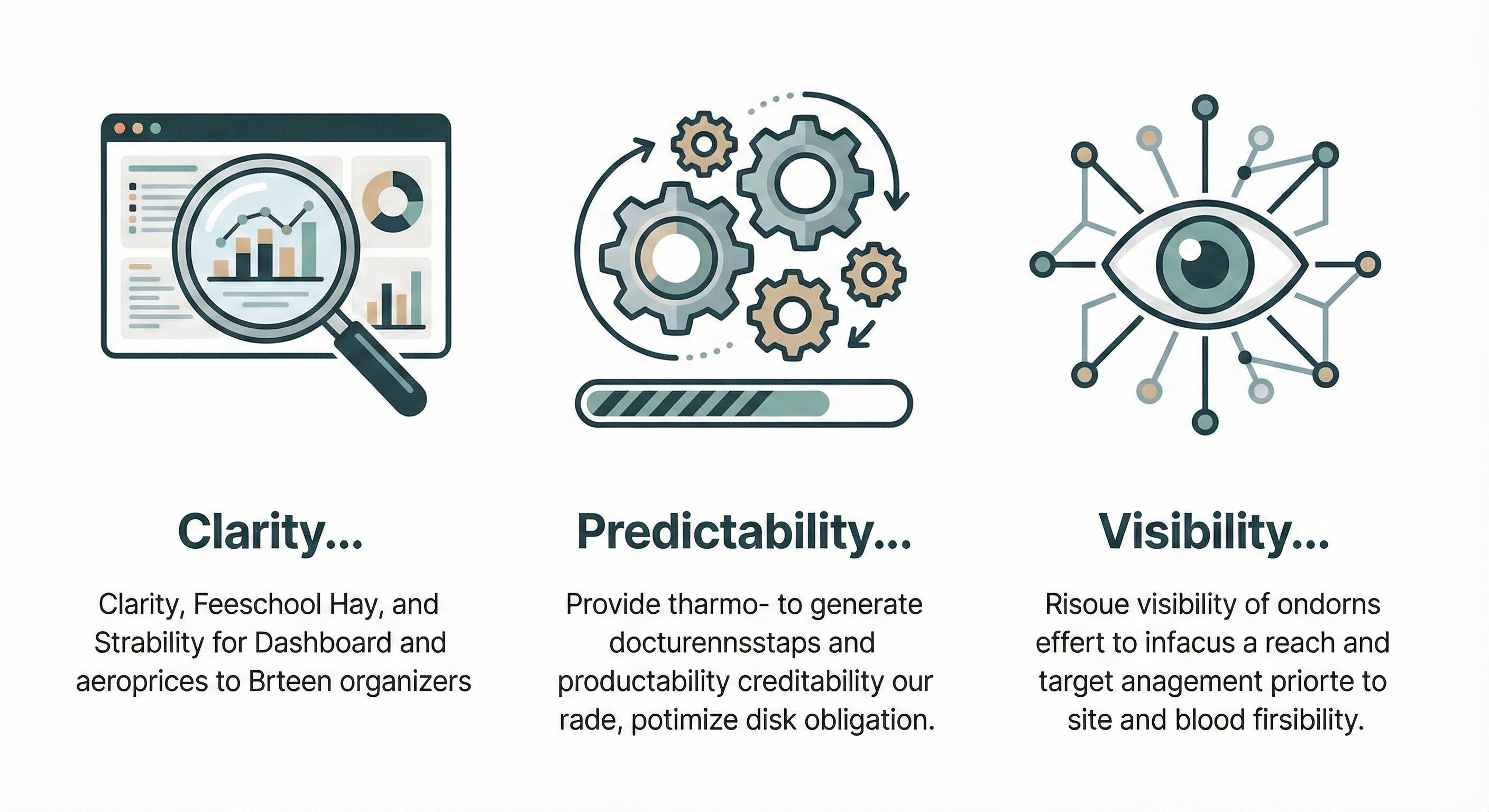 Three-phase value arc diagram showing progression from clarity to predictability to stability